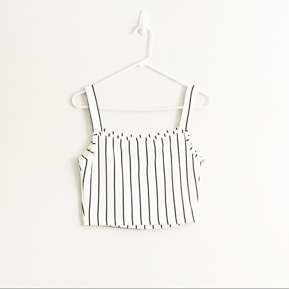 Shein Striped Black and White Crop Top Size Large - Picture 2 of 4
